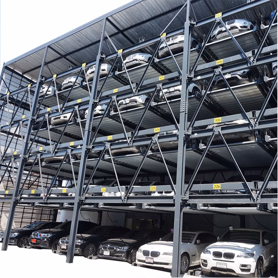 Sistema di parcheggio puzzle per auto meccanico semiautomatico