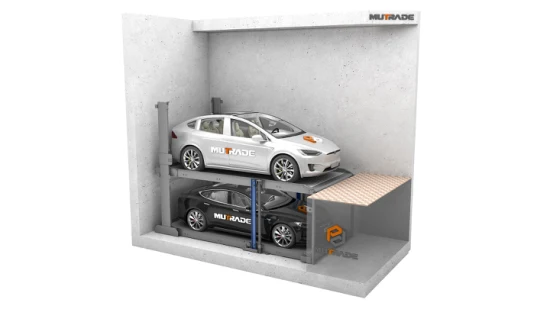 Sistema di parcheggio in miniera a due piani