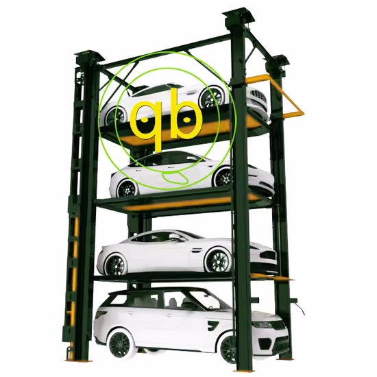Carrello elevatore quad, sistema di parcheggio a quattro colonne, montacarichi per 4 auto