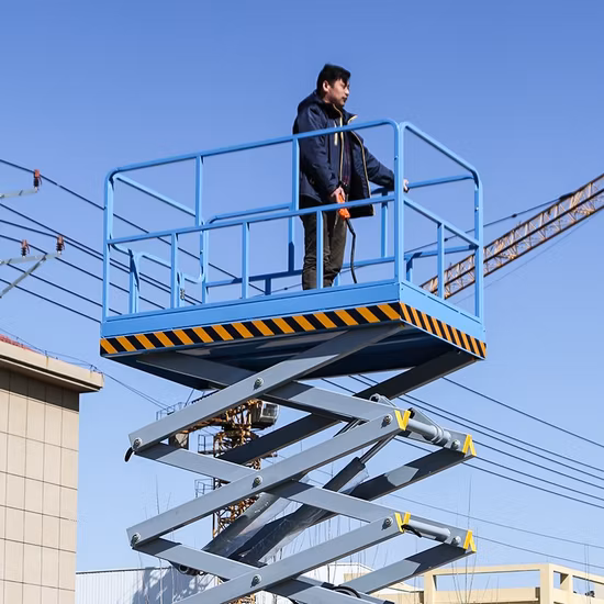 Ascensore mobile portatile a forbice elettrico idraulico per fabbrica/magazzino/officina CE ISO 4m per interni o esterni